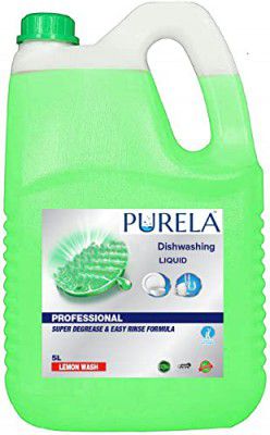 Dishwash Liquid Gel 5 Liter With Lime And Basil Fragrance, Leaves No Residue, Dishwashing Liquid 5 Ltr (Green)