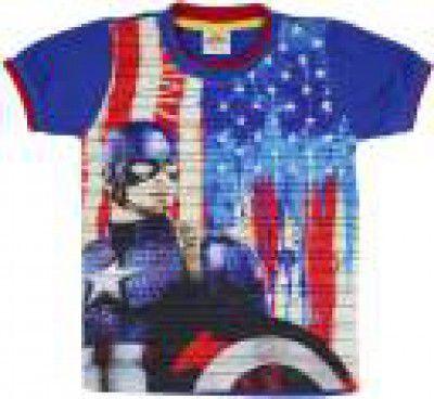 DISNEY Boys Printed Cotton Blend Regular T Shirt  (Blue, Pack of 1)