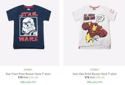 DISNEY Print Kids Tshirt Starting From Rs 75 