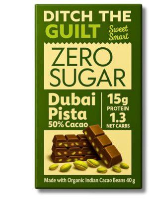 Ditch the guilt - Dubai Pista - Sugar Free - Dark Chocolate - High Protein - 40g