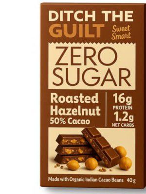 Ditch the guilt - Mighty Italian Piedmont Hazelnut - Sugar Free High Protein Dark Chocolate - 40g