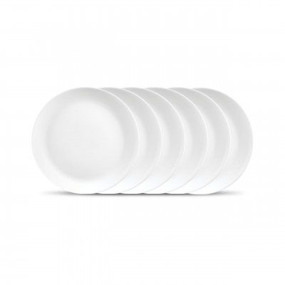 Diva by La Opala, Cosmo Collection, Opal Glass Full Plate Set 11" 6 pcs, Plainware