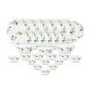 Diva by La Opala, Pearl Collection, Opal Glass Dinner Set 28 pcs, Turquoise Trims, White...