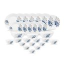 Diva by La Opala, Pearl Collection, Opal Glass Dinner Set 28 pcs, Indigo Bliss, White...
