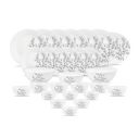 Diva by La Opala, Pearl Collection, Opal Glass Dinner Set 28 pcs, Dusky Vines, White...