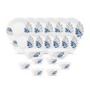 Diva by La Opala, Pearl Collection, Opal Glass Dinner Set 20 pcs, Indigo Bliss, White...