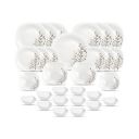 Diva by La Opala, Quadra Collection, Opal Glass Dinner Set 29 pcs, Autumnal, White...