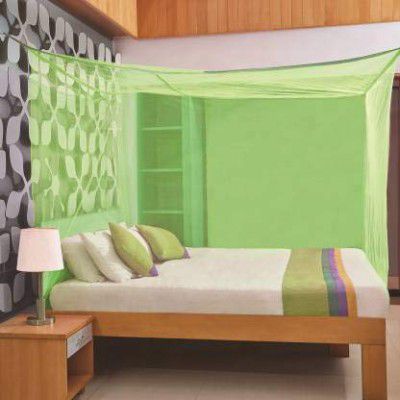 Divayanshi Mosquito net for Bed, Polycotton Mosquito Net for Double Bed and Single Bed, Frame Hung Mosquito net-10x6.5 ft Green