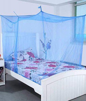 Divayanshi Polycotton Mosquito net for Bed (Blue, 4 x 6.5 ft)