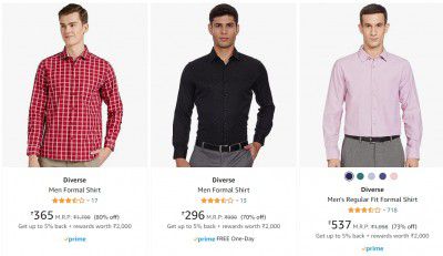 Diverse Men Formal Shirt Upto 80% Off
