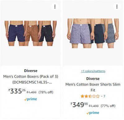 Diverse Mens Boxers upto 80% off