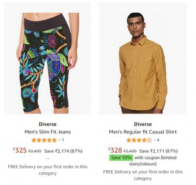 Diverse Men's clothing up to 87% off