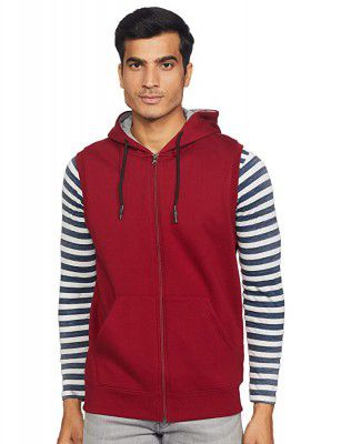 Diverse Mens Cotton Blend Hooded Cut Sleeve Sweatshirt