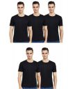Diverse Men's Regular fit T-Shirt (Black - Pack of 5)...