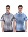 Diverse Men's Regular Shirt (DCMFHCMRC35L38-319_Navy/White/Blue 39)...