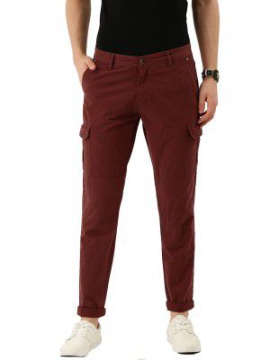 Diverse Men's Slim Fit Overdyed Cotton Cargo