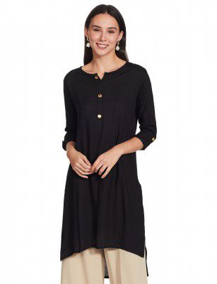 Diverse Women's Rayon Slim Fit Solid Straight Kurtis