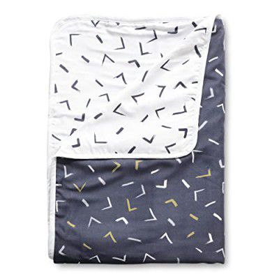 Divine Casa 120 GSM Polyester Reversible Lightweight Printed Single Bed AC Dohar Blanket - Navy Blue and White (Size 140 x 210 cm or 55 x 83 inch)