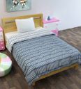 Divine Casa Blue Polyester Striped 120 GSM Single Bed Reversible Kids Comforters...