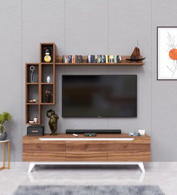 DIVYSA Engineered Wood | TV Stand Shelf | Matte Finish M5 Leg 180 cm Color - Classic Brown