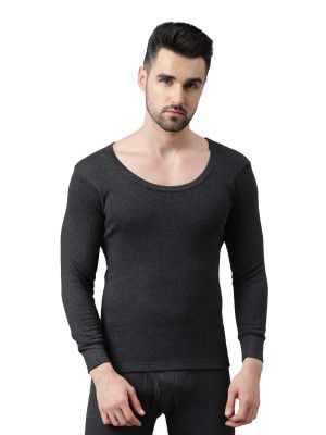 DIXCY JOSH Mens Round Neck Full Sleeves Solid Thermal Tops (Pack of 1)