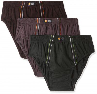 Dixcy Scott Originals Mens Modern Regular Solid Pure Cotton Briefs (PR144626XL_Olive,Coffee Brown,Dark Grey_XL)