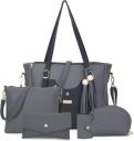 Dixon Women Grey, Black Hand-held Bag (Pack of: 5)...