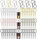 DIY Crafts Nickel Silver, Pack of 10 Pcs, Split Key Rings with Chain Bulk...