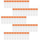 DIY Crafts Pack Of 125 Pc, Clear Color, Plastic Clear Color Graduated Vial Tube with Screw White & Random Caps Refilla (Pack Of 125 Pc, Clear Color)...