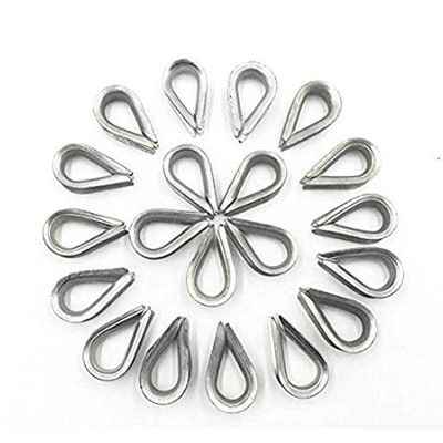 DIY Crafts (Y) M6 Galvanized Steel 1/4 Diameter Wire Rope Cable 6mm Thimbles Rigging Pack of 20 Pcs 