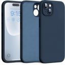 DIZORO iPhone 15 Camera Protection Case 6.1, Slim Liquid Silicone 3 Layers Full Covered Soft Gel Rubber Phone Case Protective Cover 6.1 Inch - Blue...