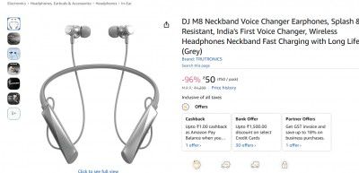 DJ M8 Neckband Voice Changer Earphones