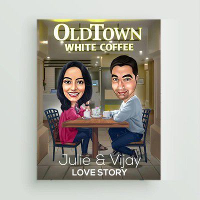 DK Decors Personalized Cartoonist My Love Story Book for Couple on their Wedding & Anniversary - (Multicolored, Size : A4) )