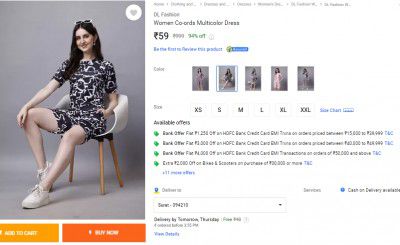 DL Fashion  Women Co-ords Multicolor Dress