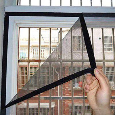 DM DASII MAT Room Mesh Screen Mosquito Window Curtains Net Protector Fly Screen Inset (Size:210cmx120cm) (Color:Black)