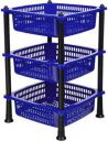 DM PLUS Plastic Fruit & Vegetable 3-Layer Kitchen Trolley Plastic Kitchen Trolley  (DIY(Do-It-Yourself))...