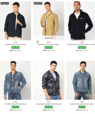 Ajio : Upto 75% Off On Dnmx Mens Jackets Starts At ₹562