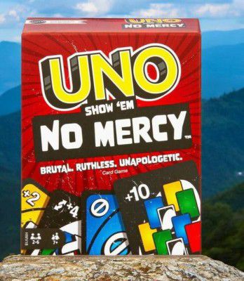 Doabealle Toys UNO Show ‘em No Mercy Card game the most brutal edition of UNO ever! premium quality and with special travel paper box included +1  (Red)
