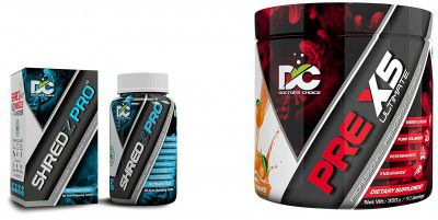 Doctors Choice Shredz Pro Formula, 60 Count Tablet & PRE-X5 Ultimate Professional Pre-Workout Formula 350g [50 Servings - Cola Candy]