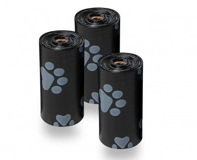 Dog Poop Bags, WapaW Extra Thick and Strong Poop Bags for Dogs, Guaranteed Leak-proof, 15 Doggy Bags Per Roll, Each Dog Poop Bag Measures 9 x 13 Inches (PACK OF 3 (3x15 = 45 Bag))