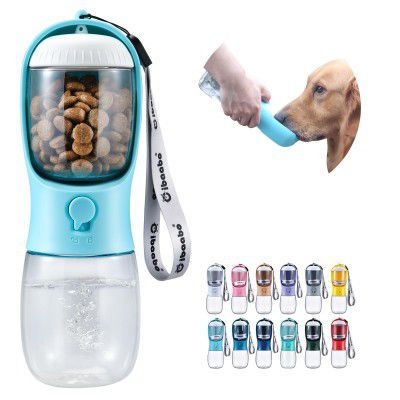 Dog Water Bottle with Food Container | (#01 Blue)