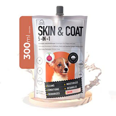 DOGGIE DOG 5-in-1 Onion Dog & Cat Shampoo and Conditioner for ticks and fleas (Onion (5 IN 1) 300ML)