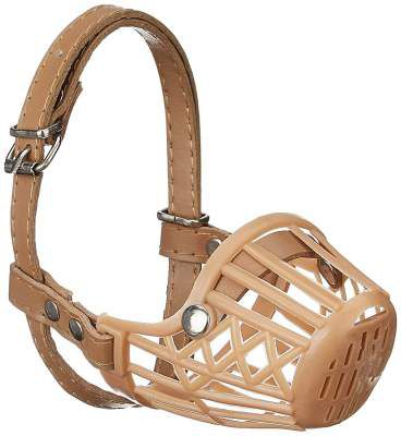 DOGISTA PET PRODUCTS Dog Mouth Cover Muzzle- X Small (Beige, Size-1), Small