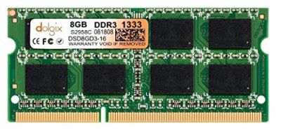 Dolgix 8GB DDR3 RAM | 1333MHz Laptop RAM | Notebook RAM |Laptop-Memory SO-DIMM | CL-9 | PC3-10600| 2Rx8 Dual Rank |3 -Year Warranty