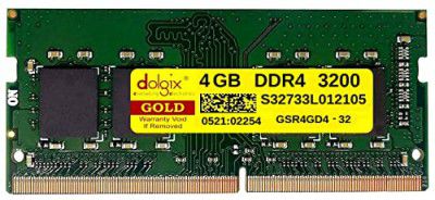 Dolgix Gold 4GB DDR4 3200MHz Laptop/Notebook RAM (Memory) SO-DIMM | PC4-25600, (1Rx8 Single Rank)- 5 Year Warranty (Made in India)