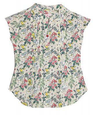 Doll Up Girls Cream Printed Rayon Tunic Top