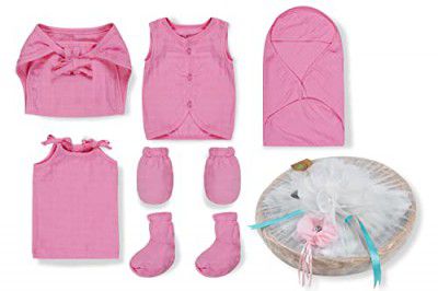 Doll Up Organic Born Baby Pink Gift Combo Set