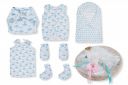 Doll Up Organic Born Baby White and Blue Gift Combo Set...