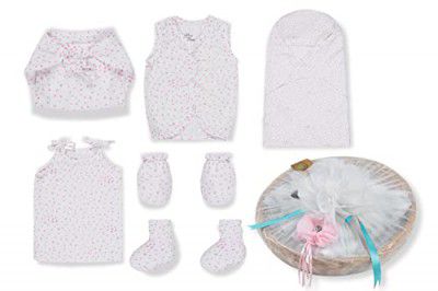 Doll Up Organic Born Baby White and Pink Gift Combo Set