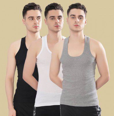 Dollar Bigboss Pack of 3 Derby RN Cotton Men Vest